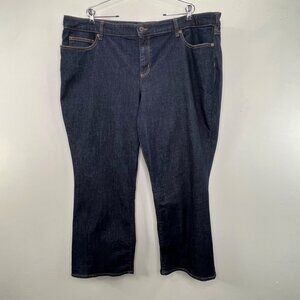 Lands End Jeans Mid Rise Bootcut 26W Blue Dark Wash 46" Waist